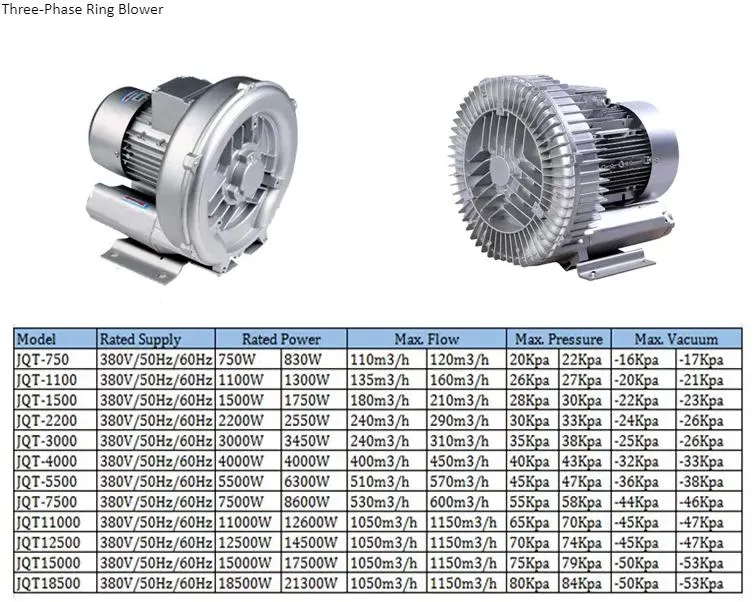 Ring Air Blower for Fish Pond Shrimp Pool Farming Aquaculture Biofloc Air Pump Guaranteed 2.2kw/3HP 220V